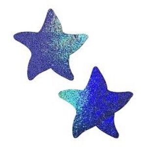 Pastease Liquid Blue Hologram Starfish Mermaid Nipple Pasties NWT